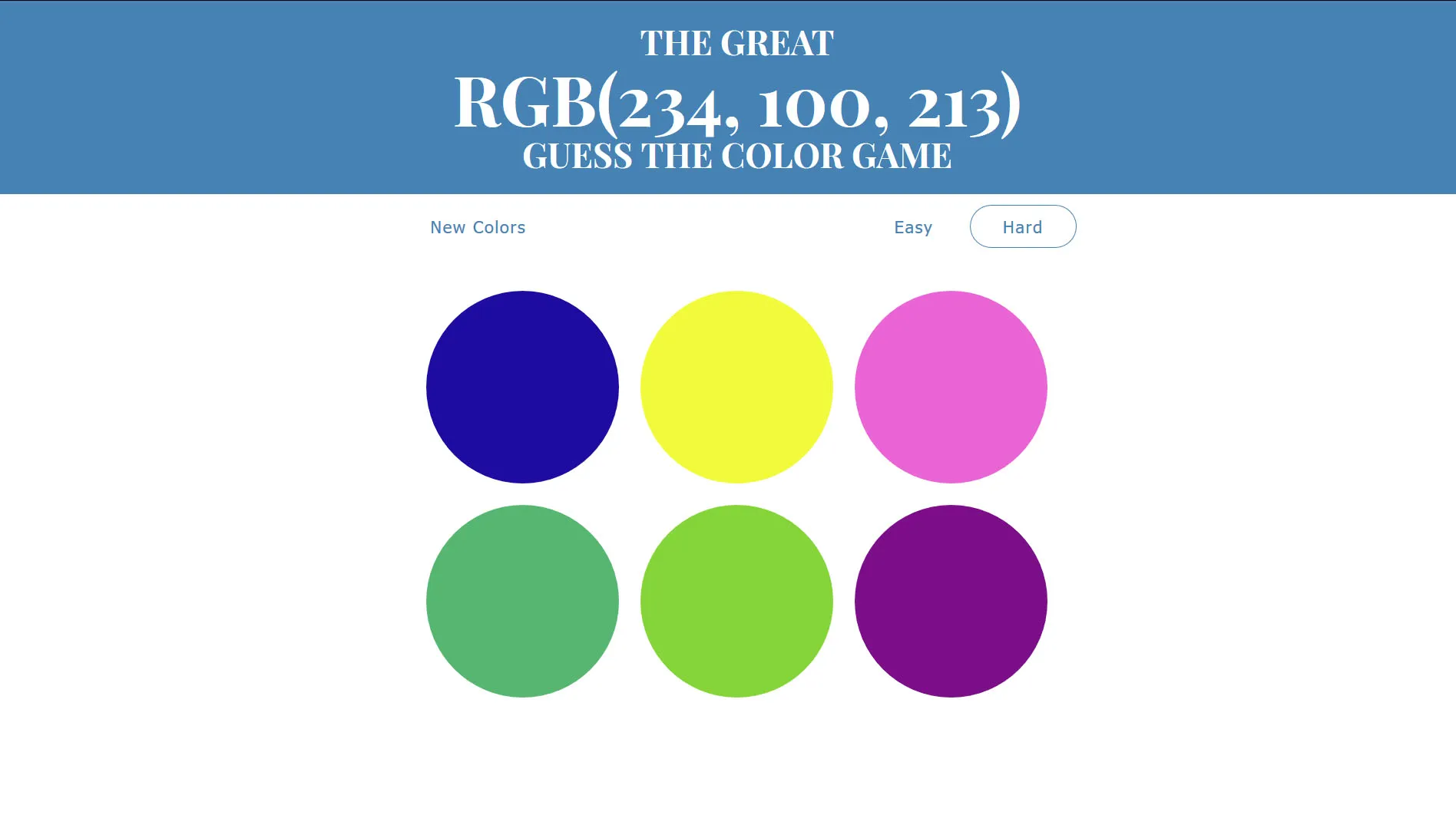 Guess the Color Game